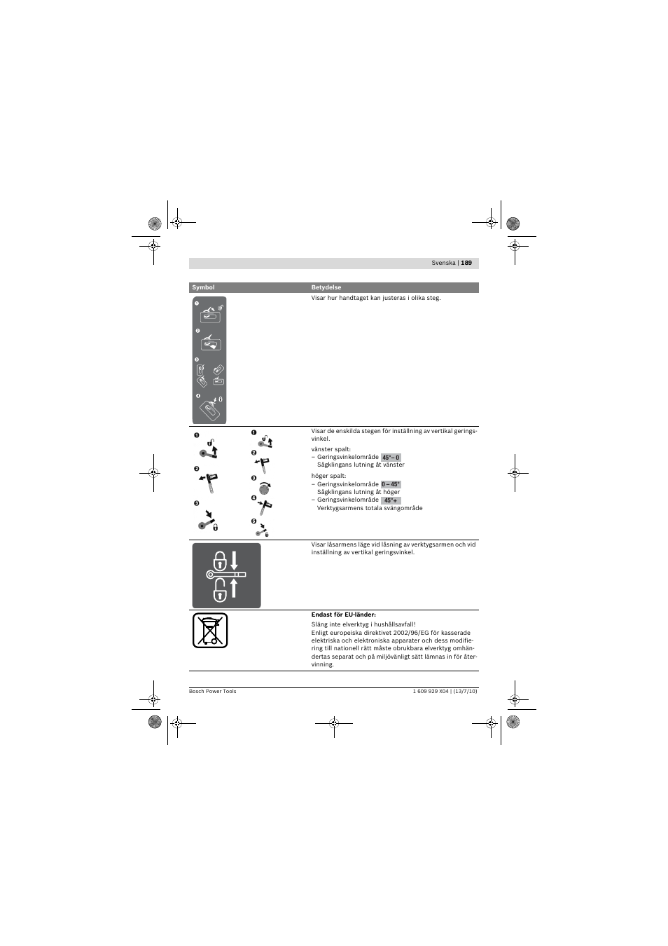 Bosch GCM 10 SD Professional User Manual | Page 189 / 630