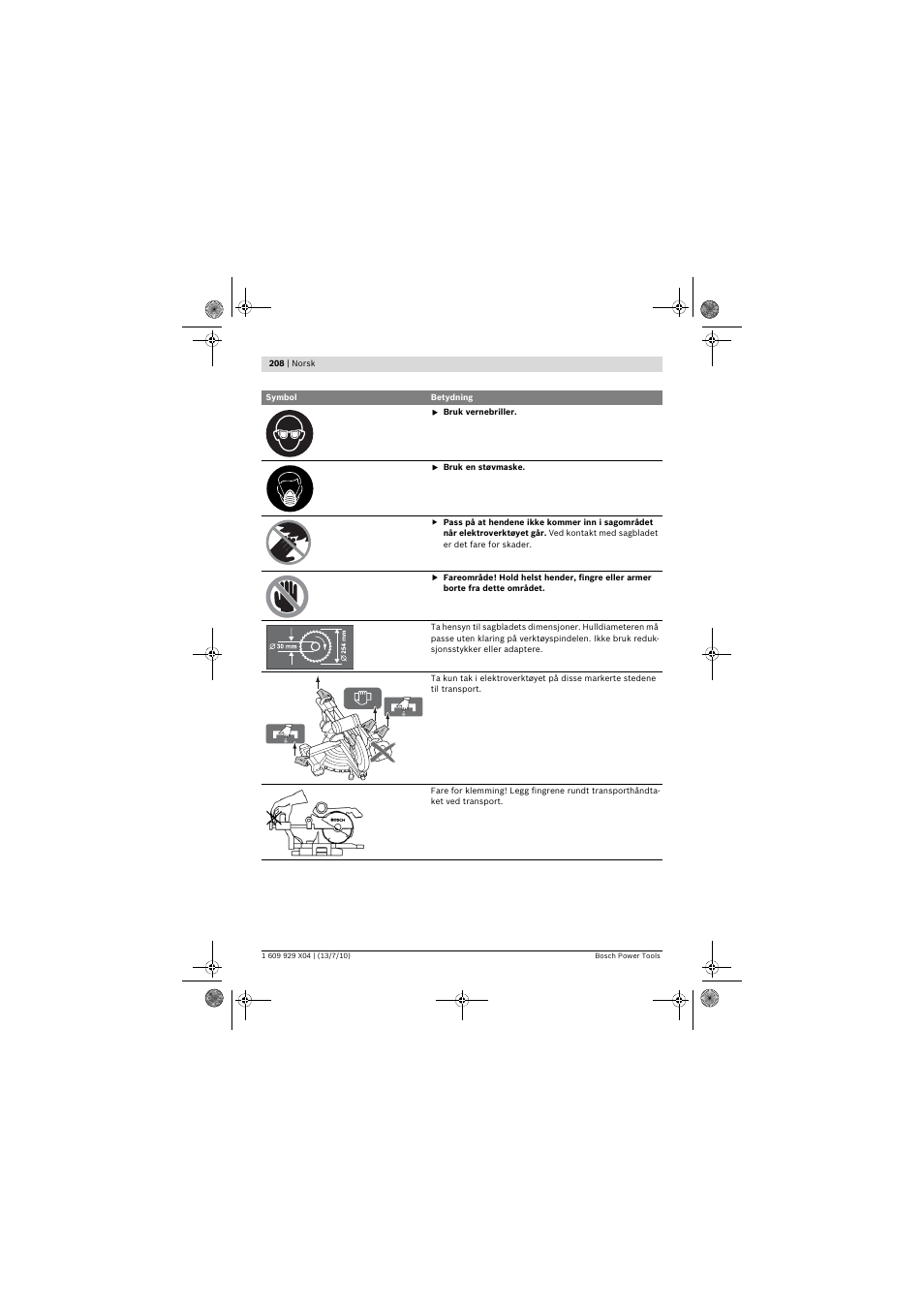 Bosch GCM 10 SD Professional User Manual | Page 208 / 630