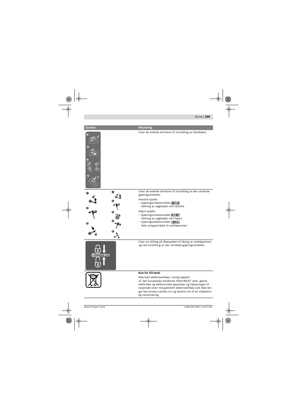 Bosch GCM 10 SD Professional User Manual | Page 209 / 630