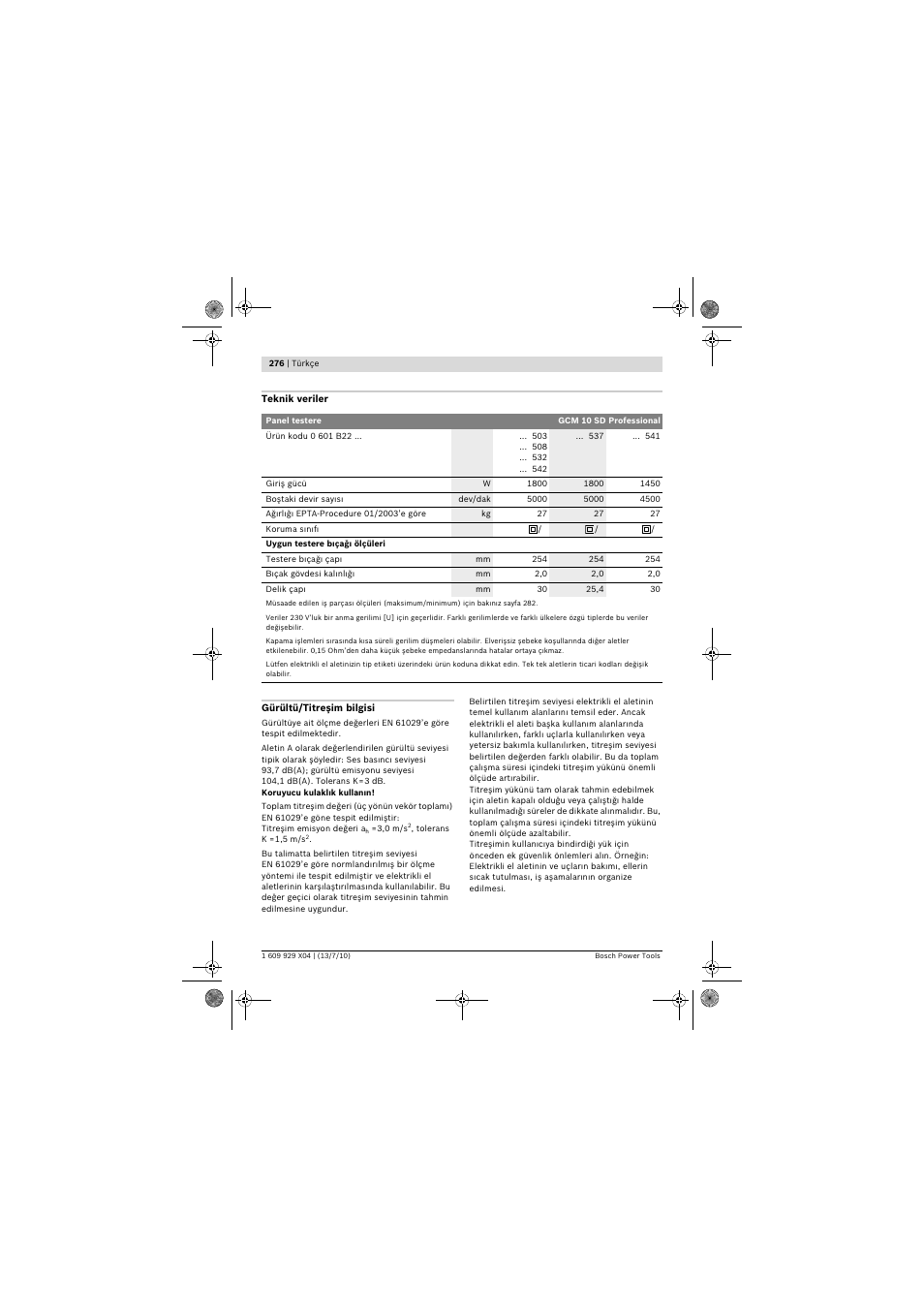 Bosch GCM 10 SD Professional User Manual | Page 276 / 630