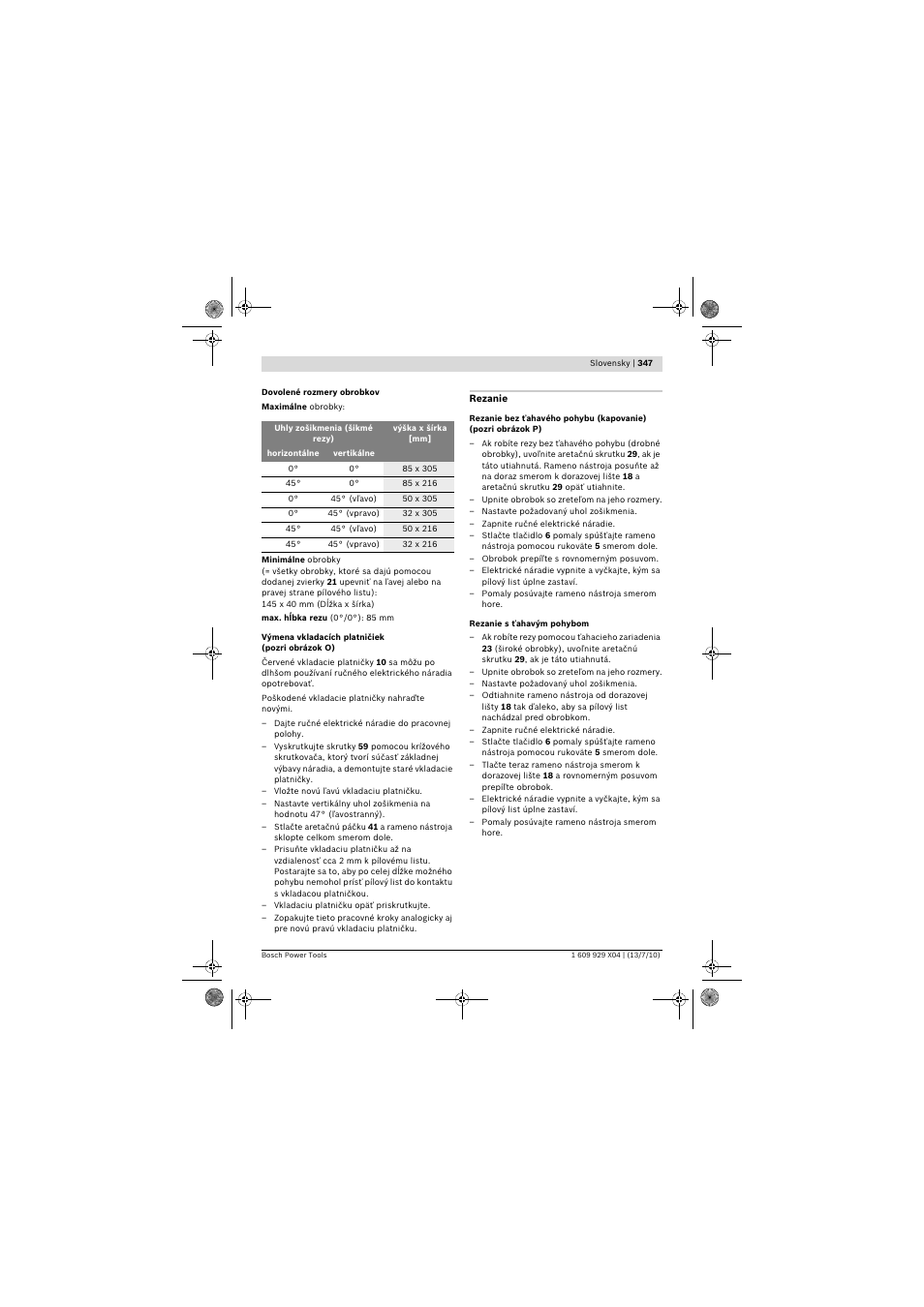 Bosch GCM 10 SD Professional User Manual | Page 347 / 630