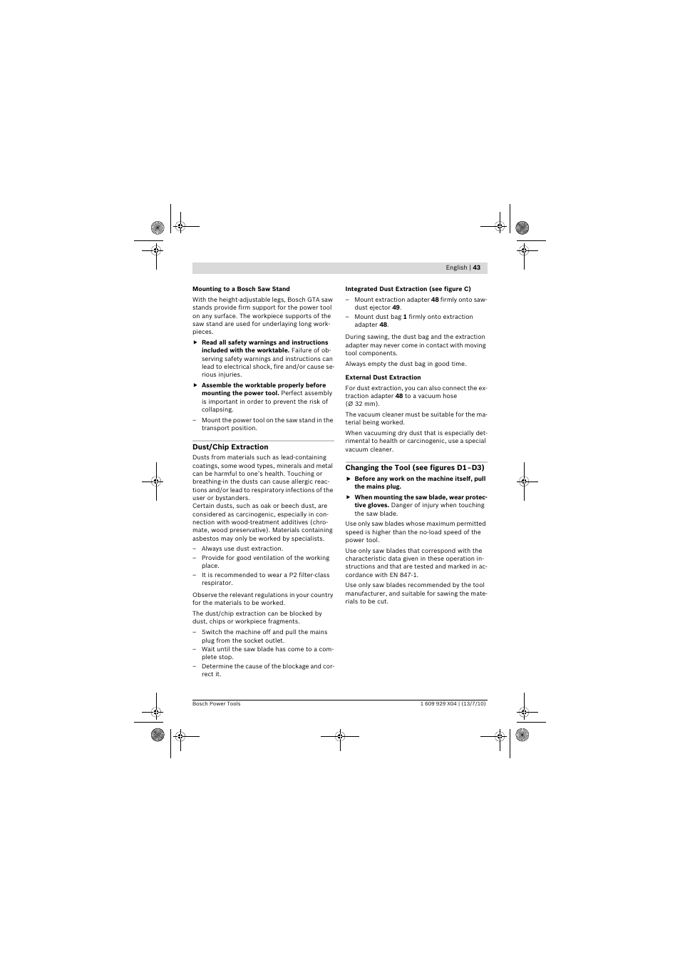 Bosch GCM 10 SD Professional User Manual | Page 43 / 630
