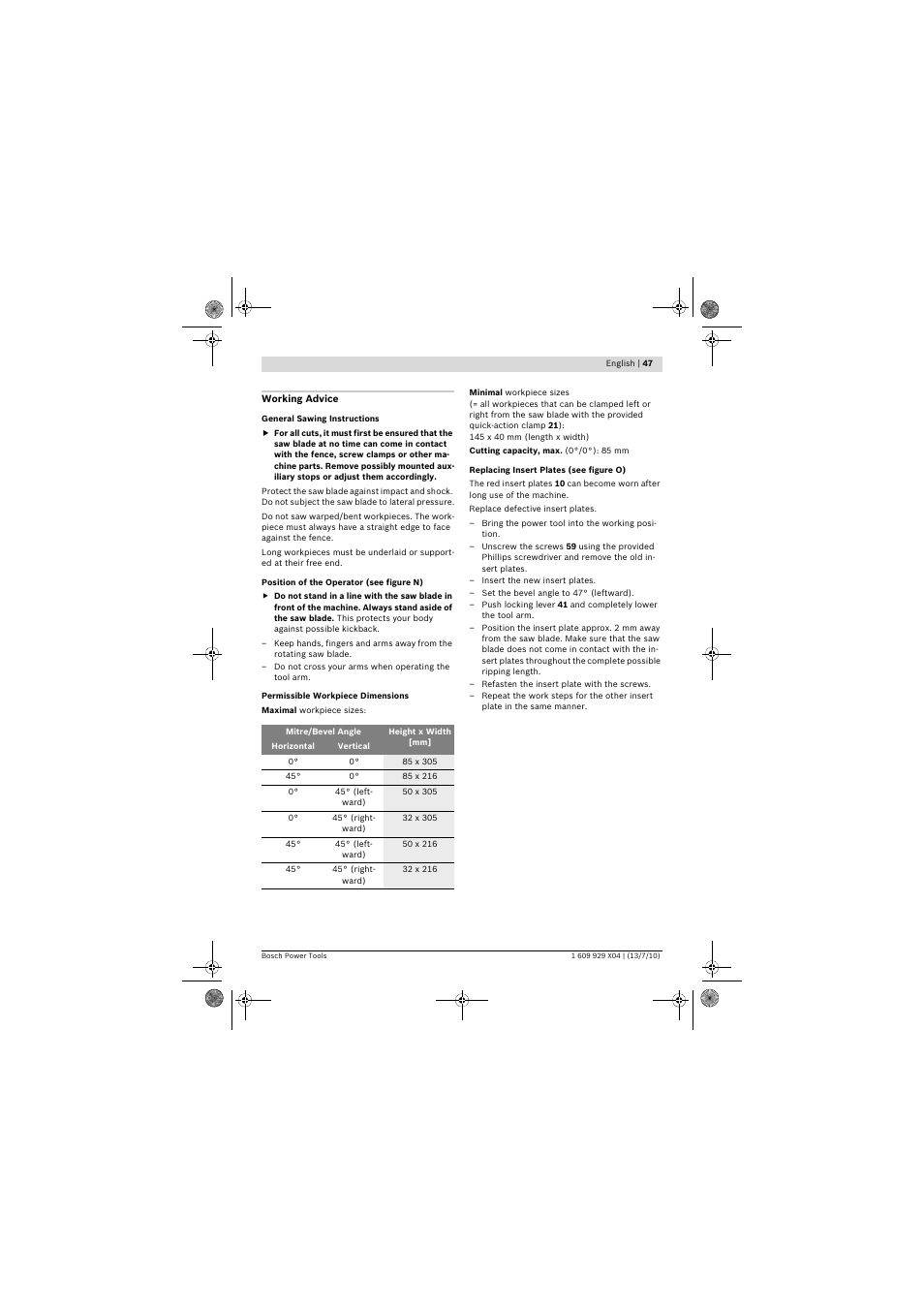 Bosch GCM 10 SD Professional User Manual | Page 47 / 630
