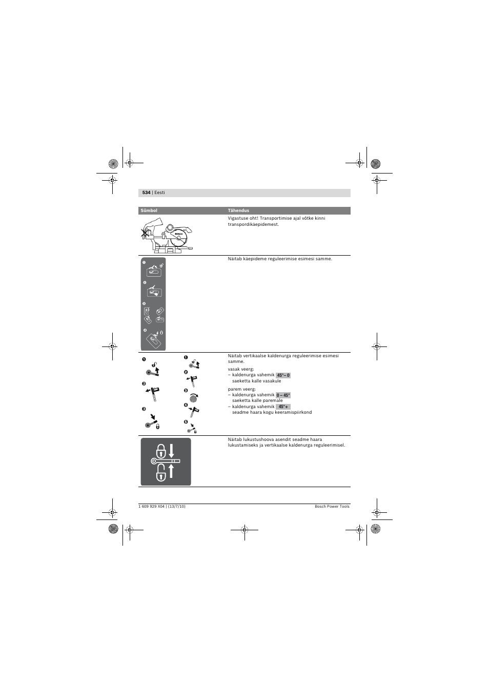 Bosch GCM 10 SD Professional User Manual | Page 534 / 630