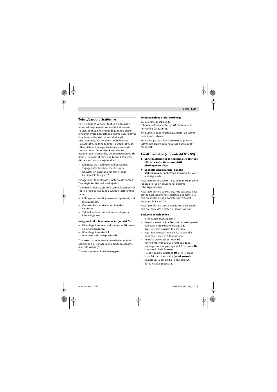 Bosch GCM 10 SD Professional User Manual | Page 539 / 630