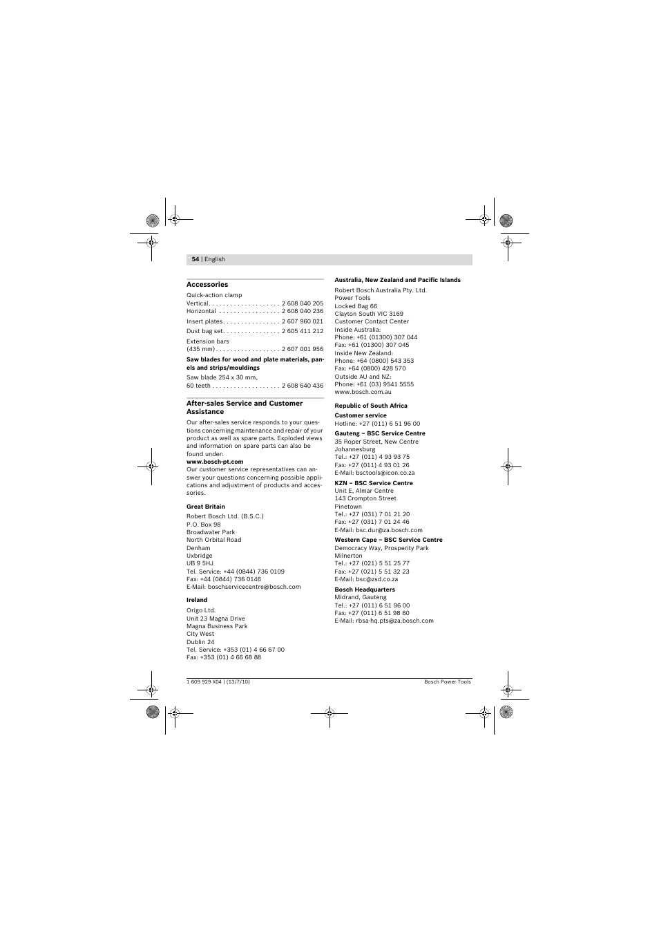 Bosch GCM 10 SD Professional User Manual | Page 54 / 630