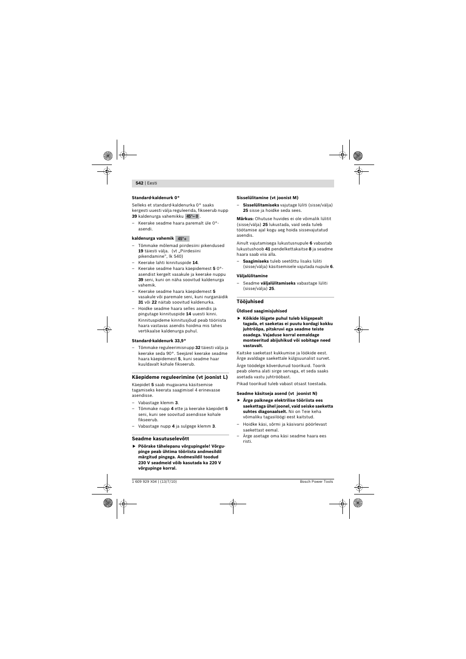 Bosch GCM 10 SD Professional User Manual | Page 542 / 630