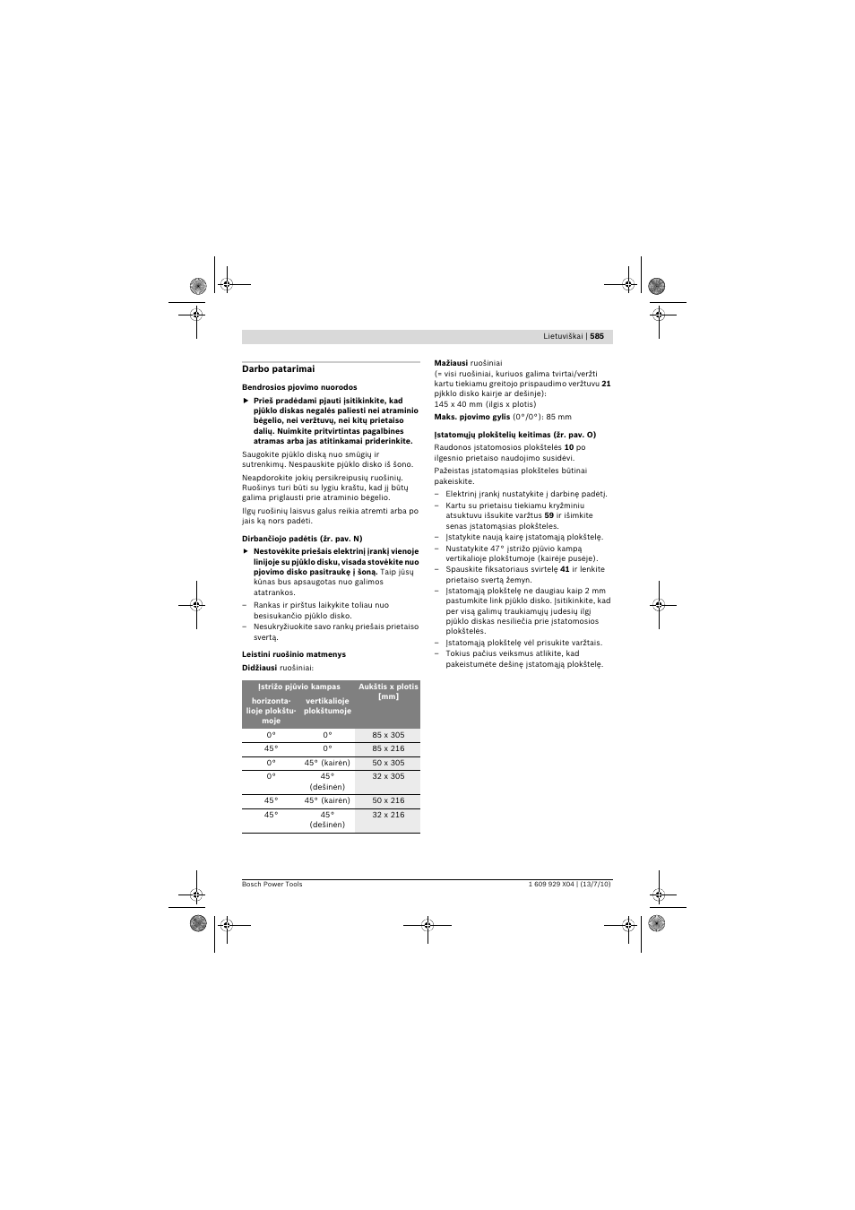 Bosch GCM 10 SD Professional User Manual | Page 585 / 630
