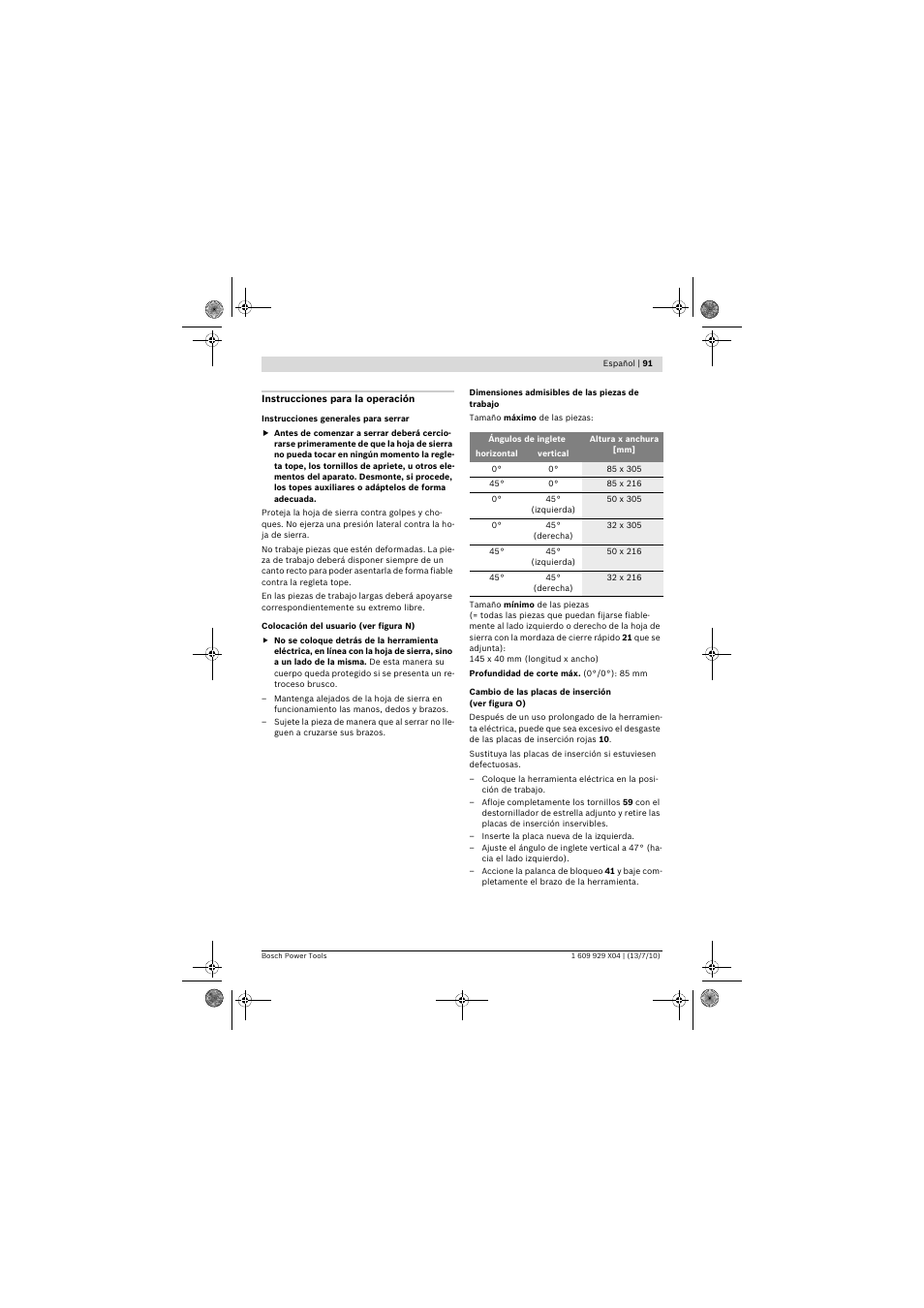 Bosch GCM 10 SD Professional User Manual | Page 91 / 630