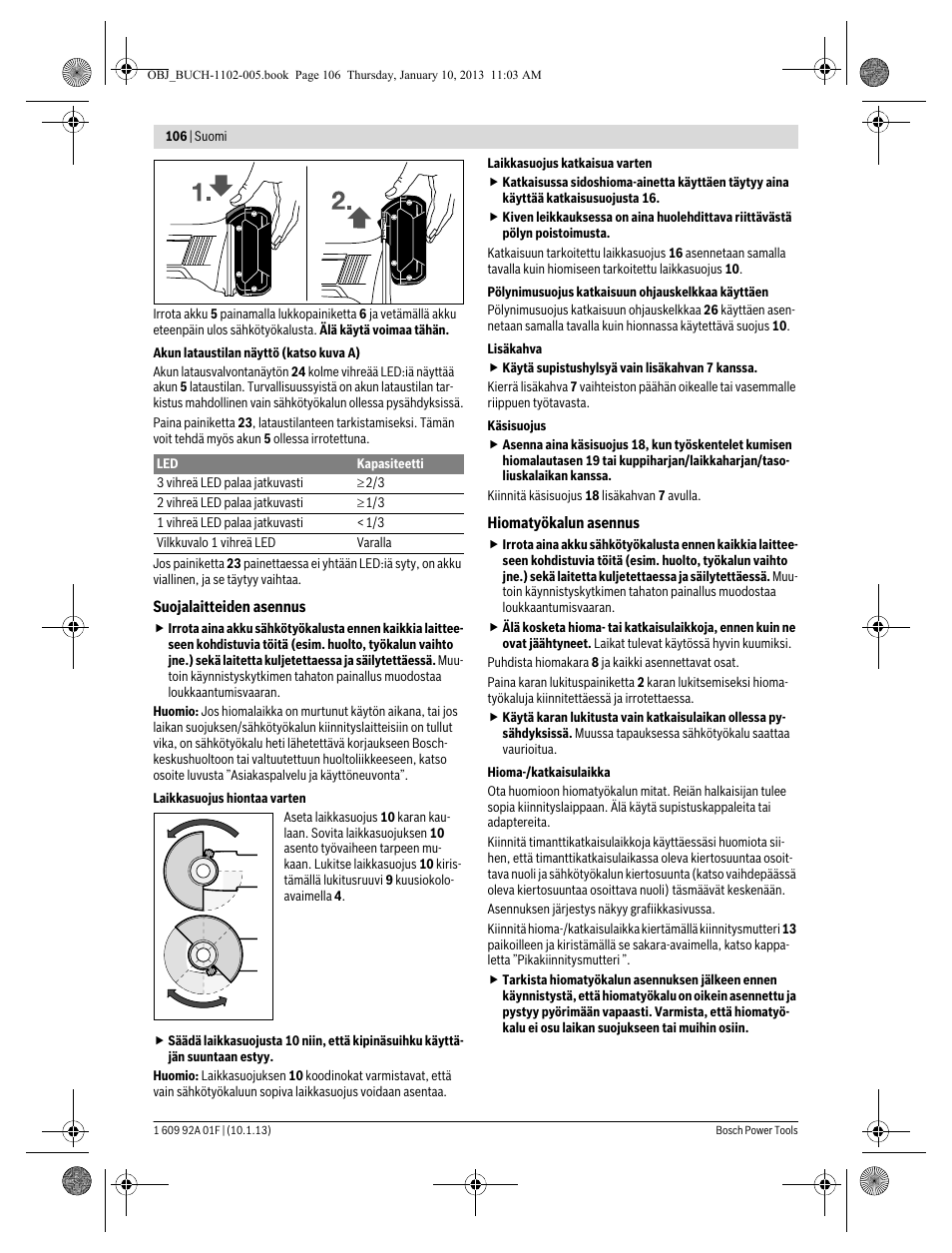 Bosch GWS 18-125 V-LI Professional User Manual | Page 105 / 285