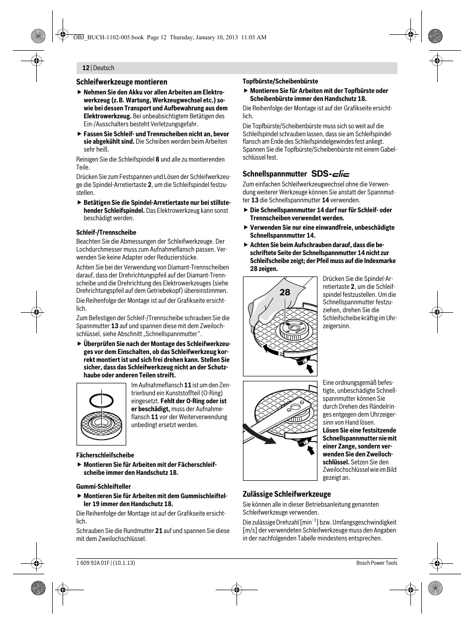 Bosch GWS 18-125 V-LI Professional User Manual | Page 11 / 285