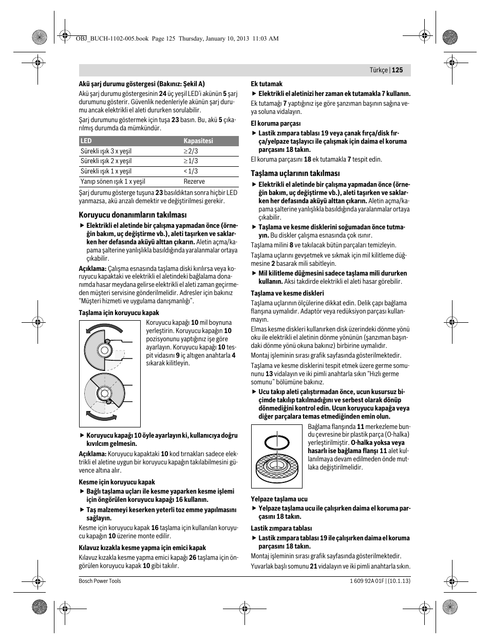 Bosch GWS 18-125 V-LI Professional User Manual | Page 124 / 285