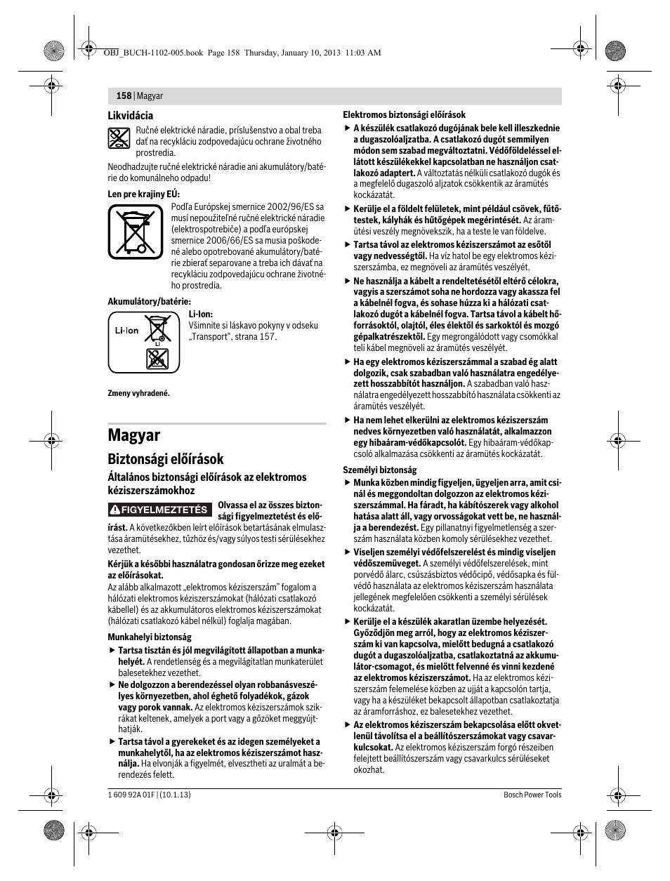 Magyar, Biztonsági előírások | Bosch GWS 18-125 V-LI Professional User Manual | Page 157 / 285