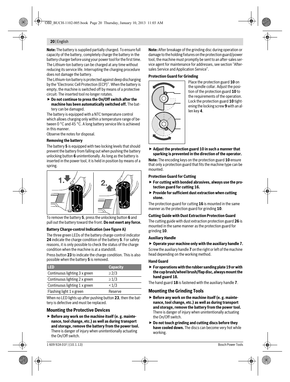 Bosch GWS 18-125 V-LI Professional User Manual | Page 19 / 285