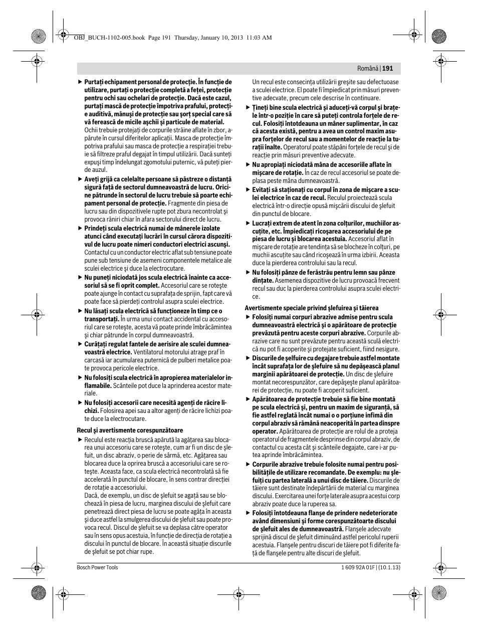 Bosch GWS 18-125 V-LI Professional User Manual | Page 190 / 285