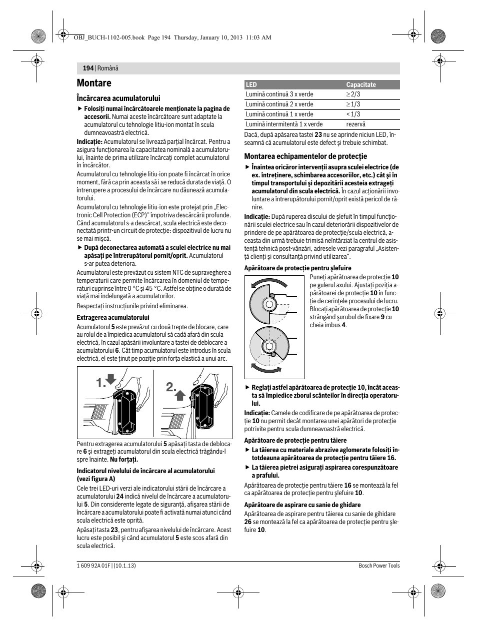 Montare | Bosch GWS 18-125 V-LI Professional User Manual | Page 193 / 285