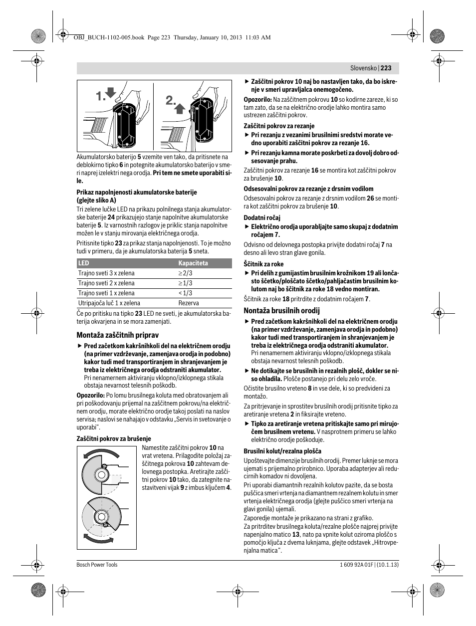 Bosch GWS 18-125 V-LI Professional User Manual | Page 222 / 285