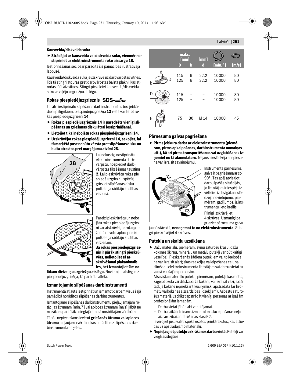 Bosch GWS 18-125 V-LI Professional User Manual | Page 250 / 285