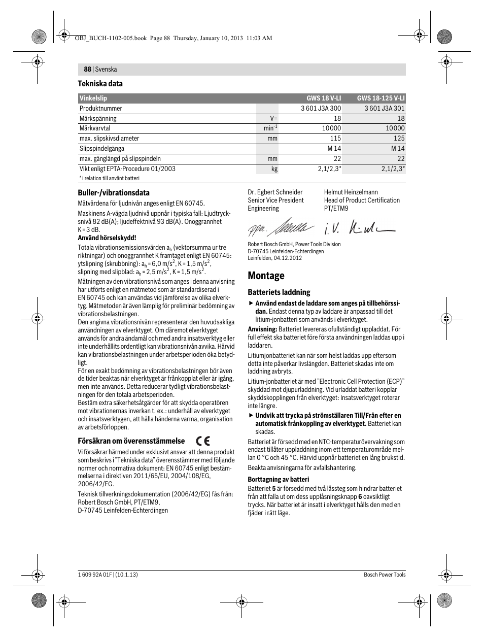 Montage | Bosch GWS 18-125 V-LI Professional User Manual | Page 87 / 285