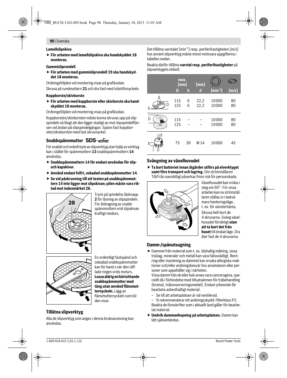 Bosch GWS 18-125 V-LI Professional User Manual | Page 89 / 285