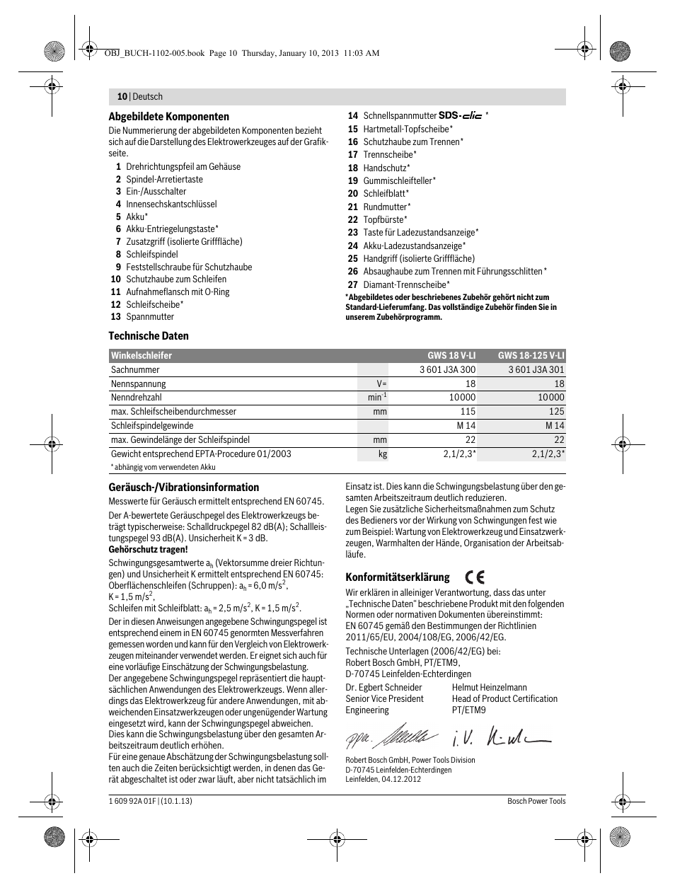 Bosch GWS 18-125 V-LI Professional User Manual | Page 9 / 285