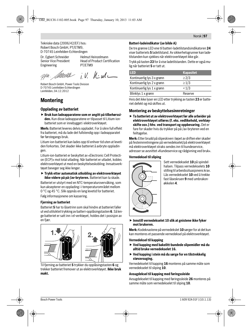 Montering | Bosch GWS 18-125 V-LI Professional User Manual | Page 96 / 285