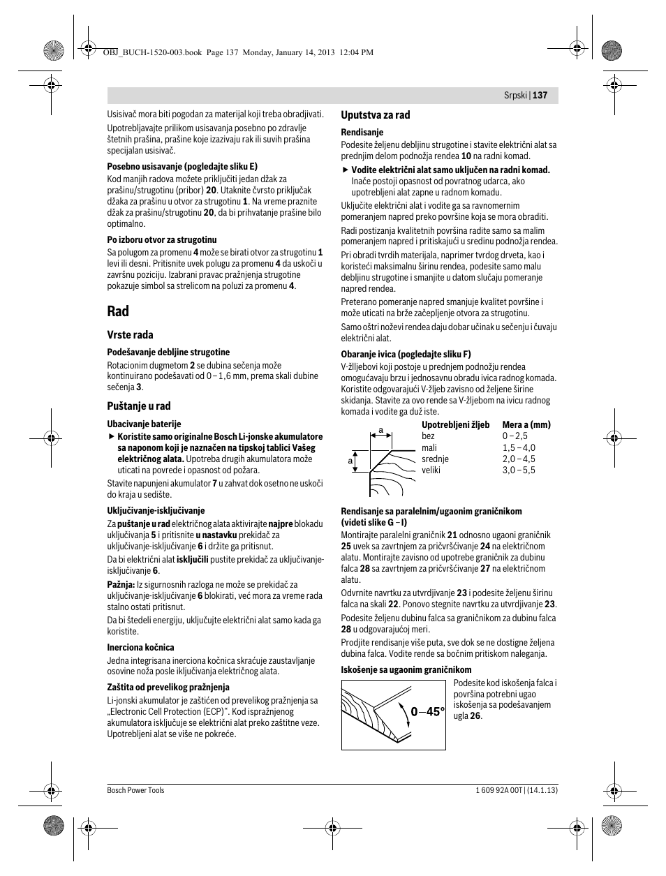 Bosch GHO 14,4 V-LI Professional User Manual | Page 137 / 180