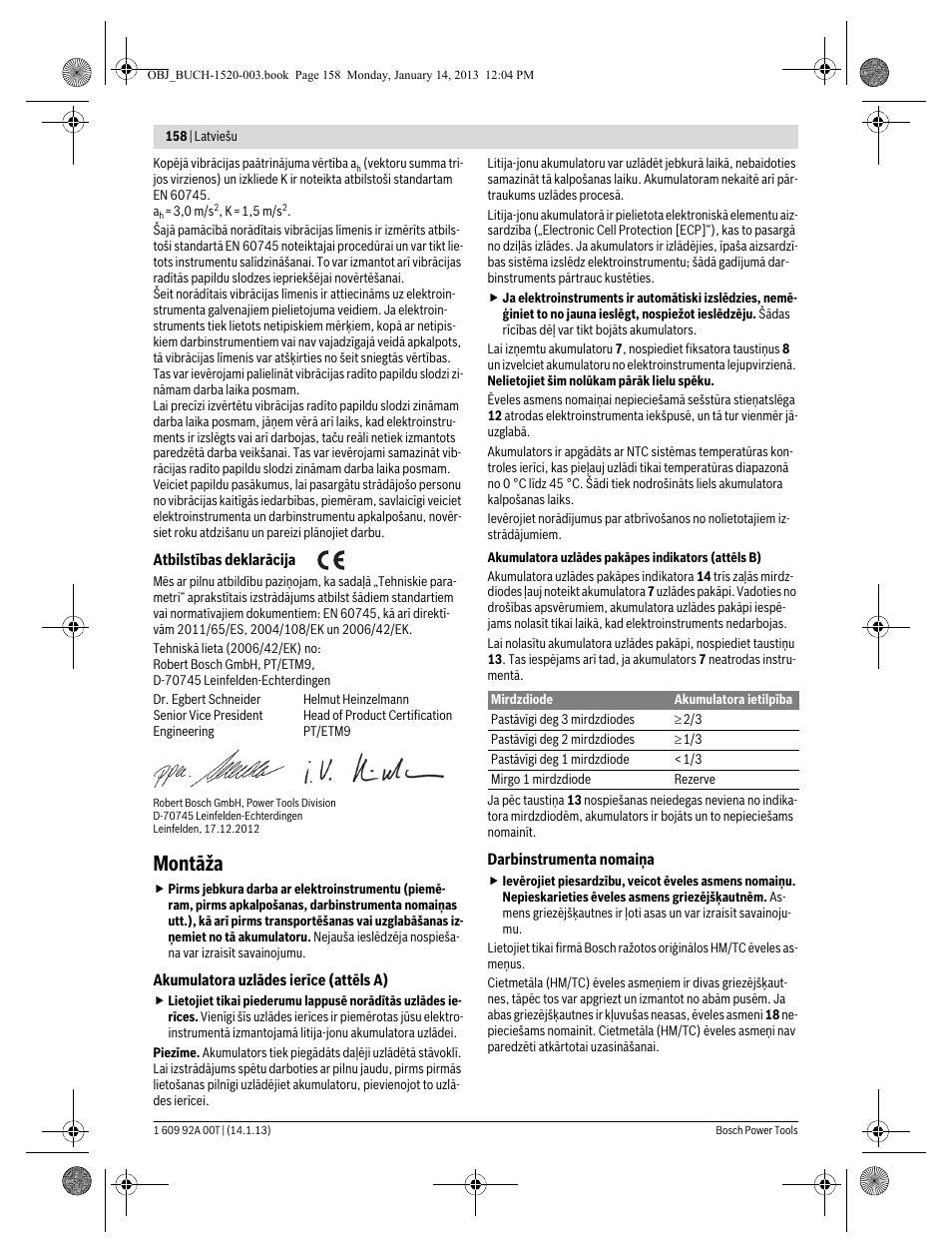 Montāža | Bosch GHO 14,4 V-LI Professional User Manual | Page 158 / 180