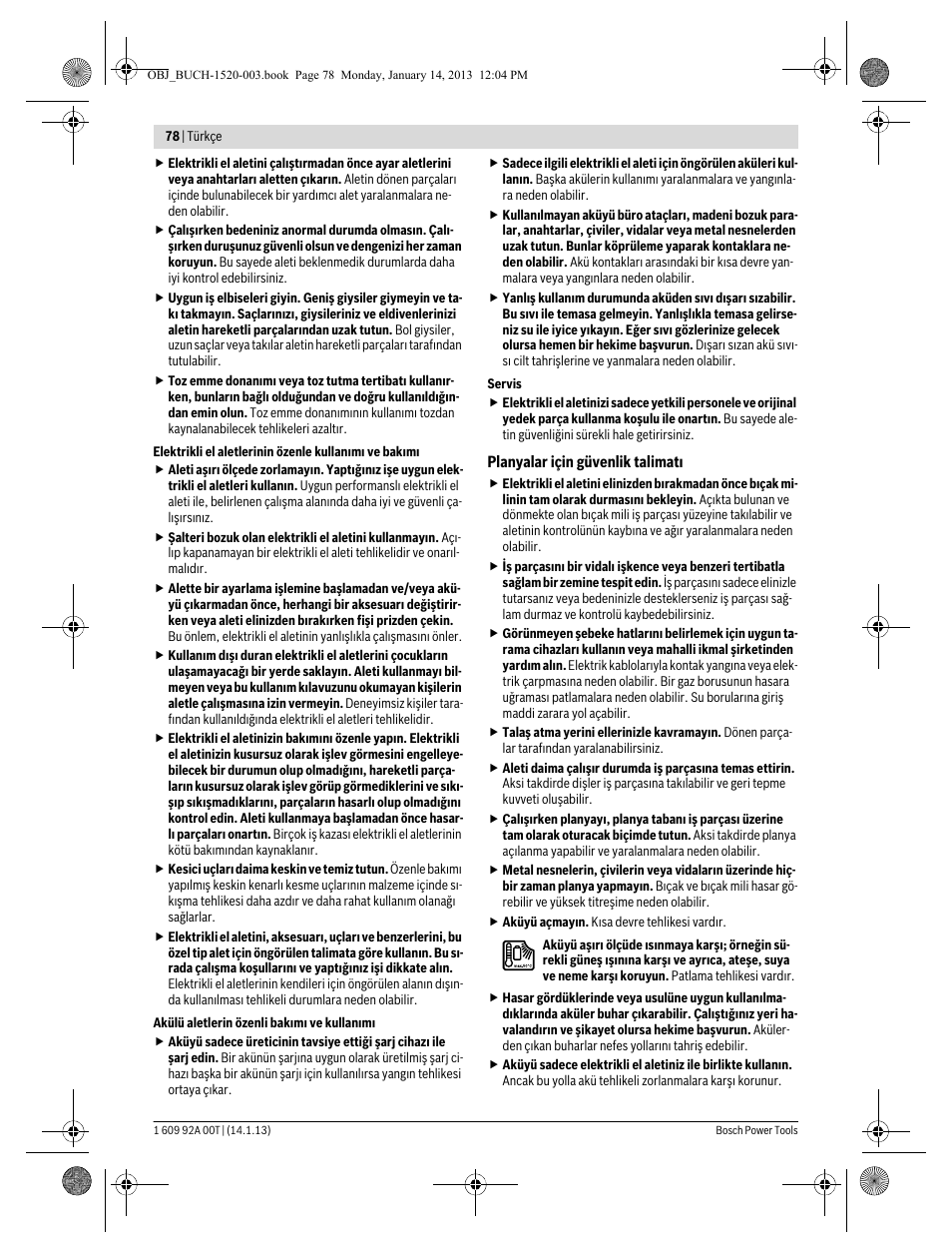 Bosch GHO 14,4 V-LI Professional User Manual | Page 78 / 180