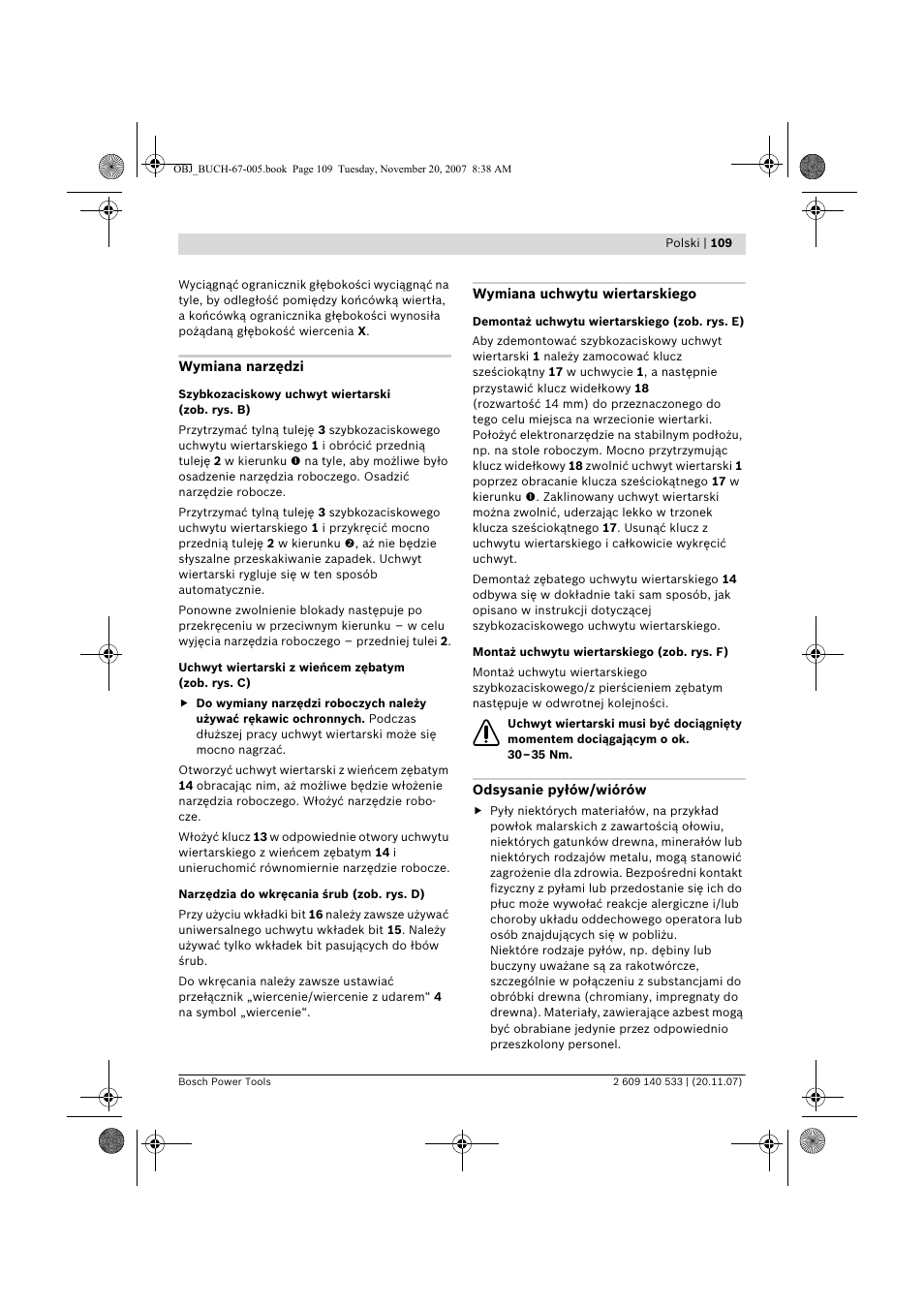 Bosch GSB 13 RE Professional User Manual | Page 109 / 210