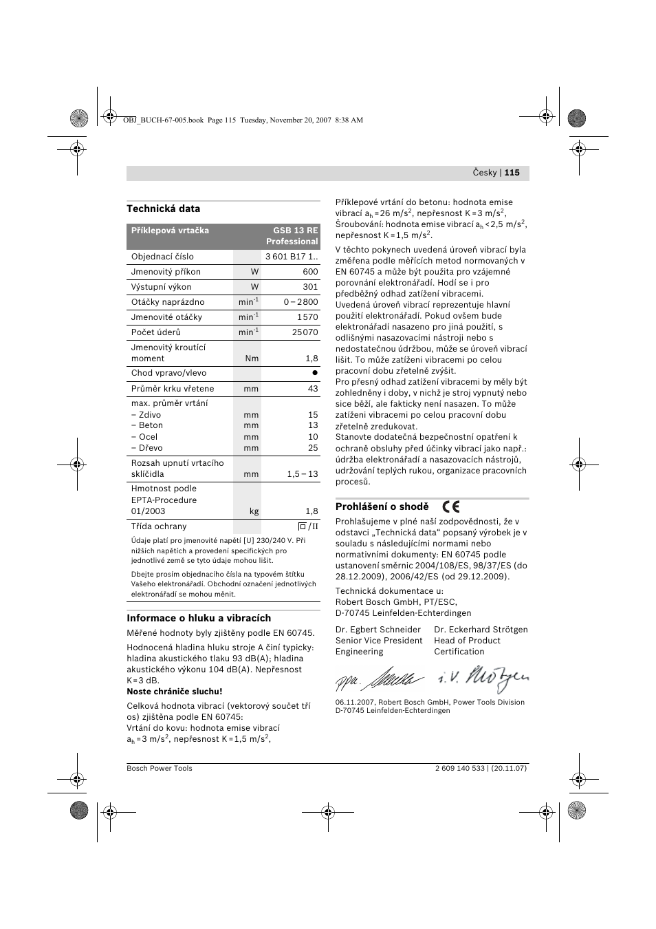 Bosch GSB 13 RE Professional User Manual | Page 115 / 210