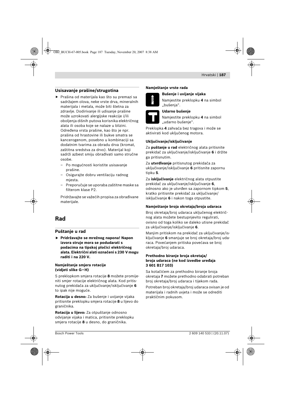 Bosch GSB 13 RE Professional User Manual | Page 187 / 210