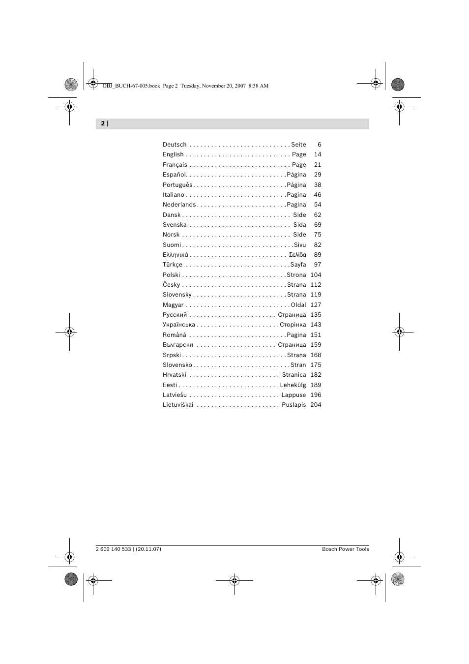 Bosch GSB 13 RE Professional User Manual | Page 2 / 210