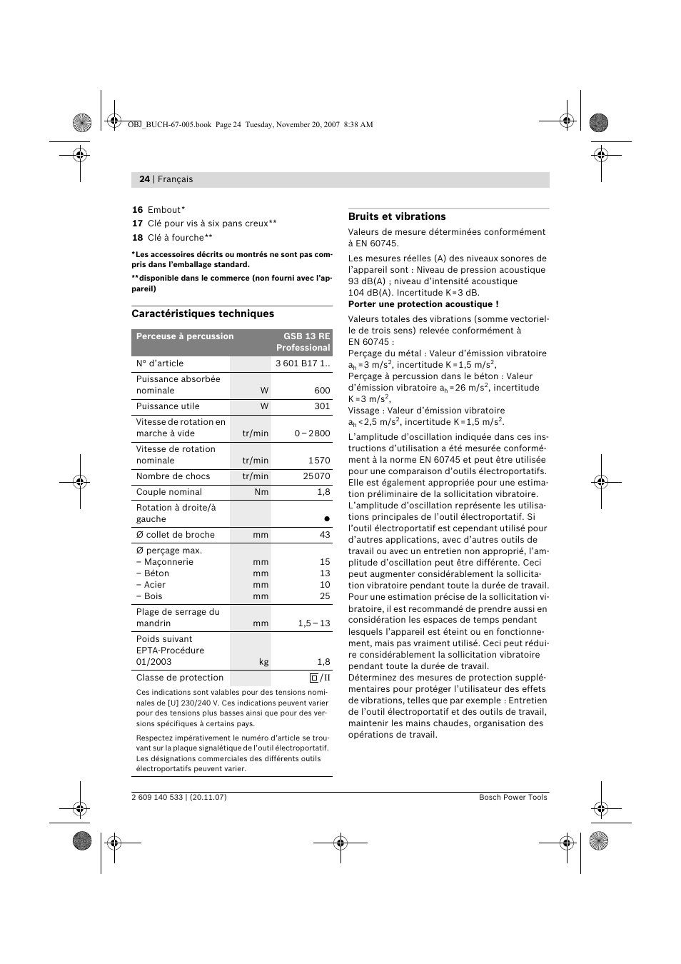 Bosch GSB 13 RE Professional User Manual | Page 24 / 210