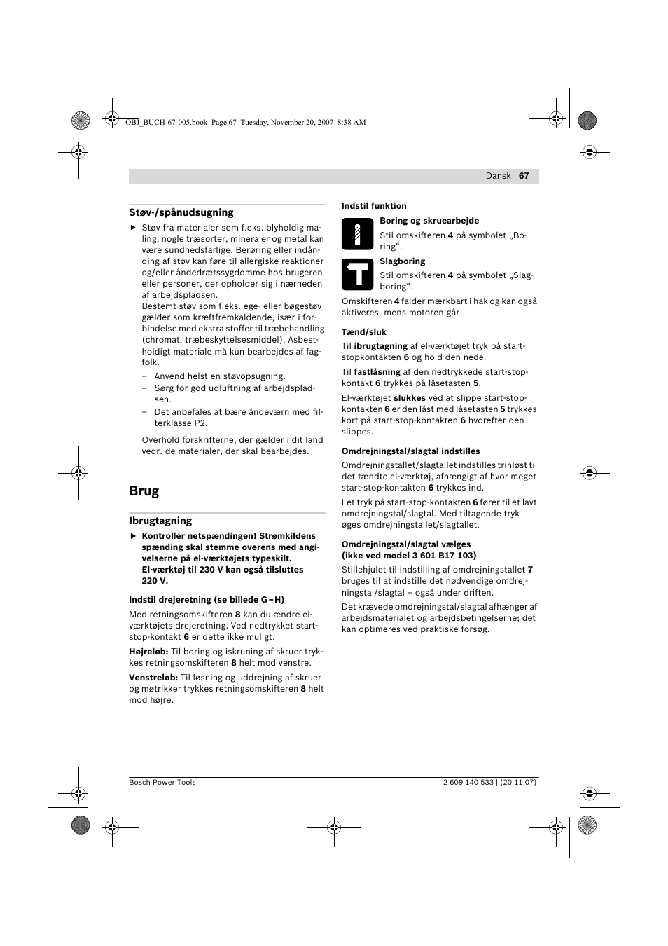 Brug | Bosch GSB 13 RE Professional User Manual | Page 67 / 210