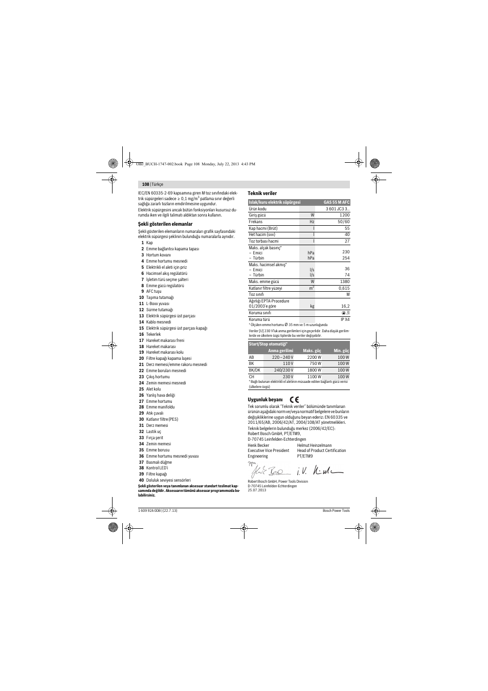 Bosch GAS 55 M AFC Professional User Manual | Page 108 / 264