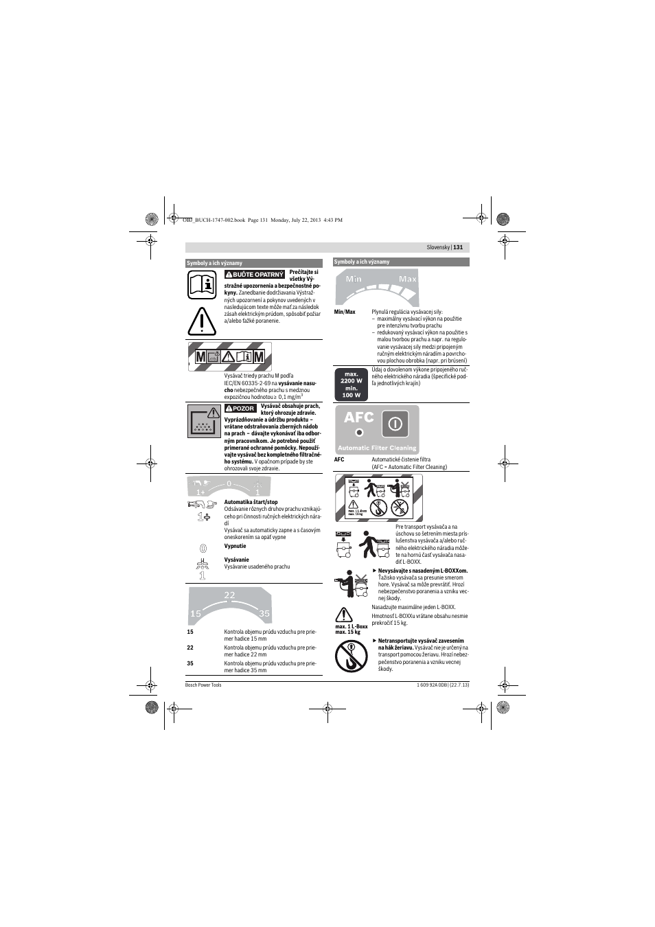 Bosch GAS 55 M AFC Professional User Manual | Page 131 / 264