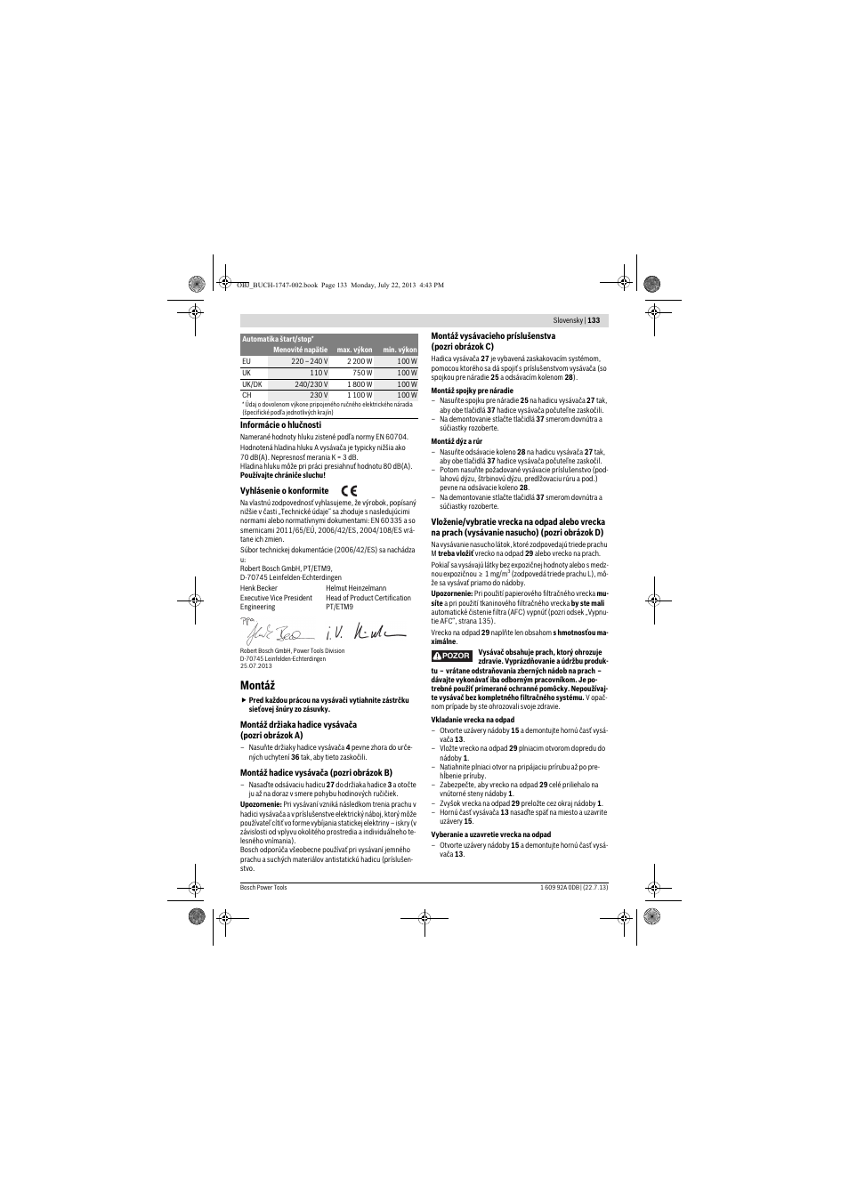 Montáž | Bosch GAS 55 M AFC Professional User Manual | Page 133 / 264