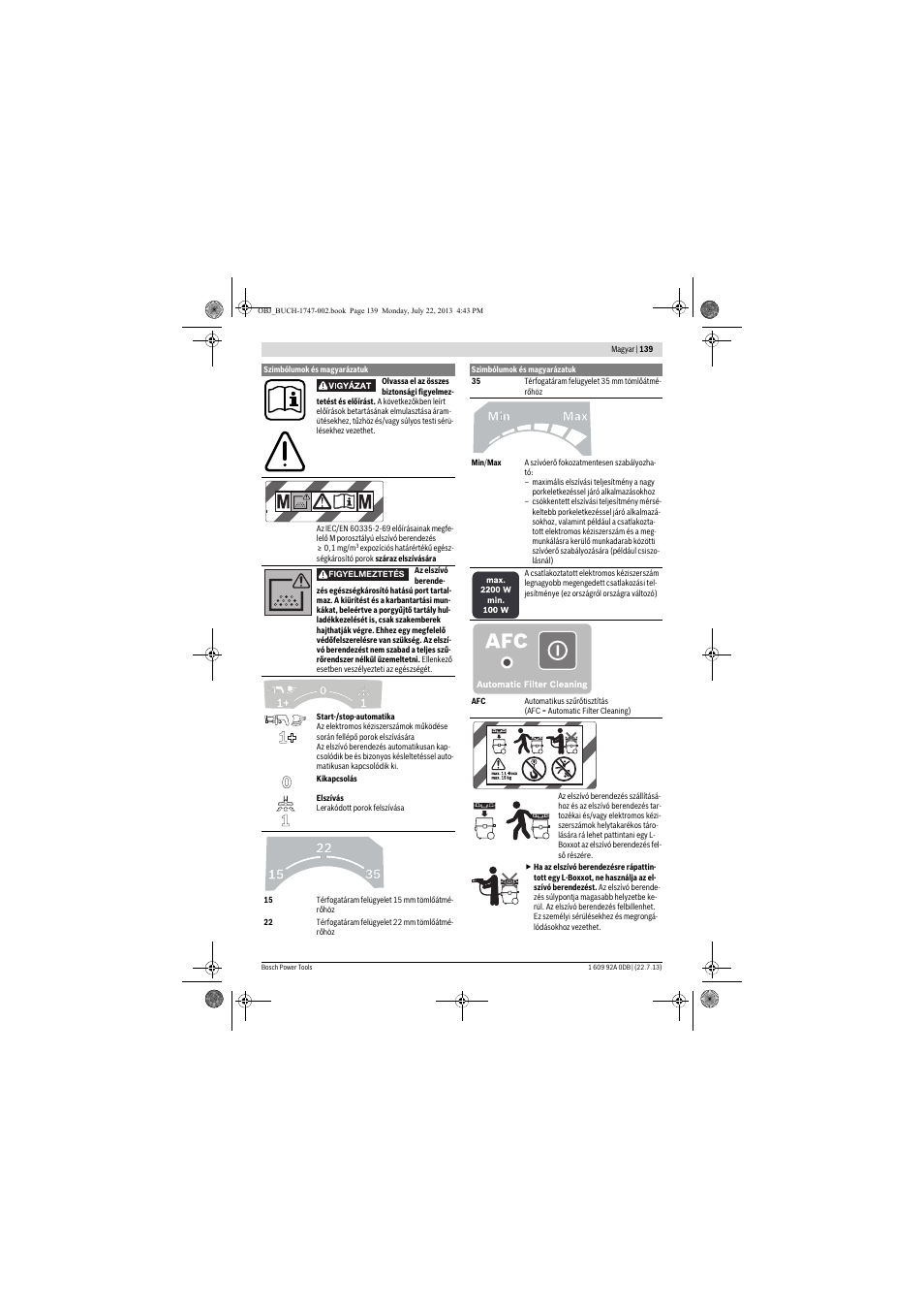 Bosch GAS 55 M AFC Professional User Manual | Page 139 / 264