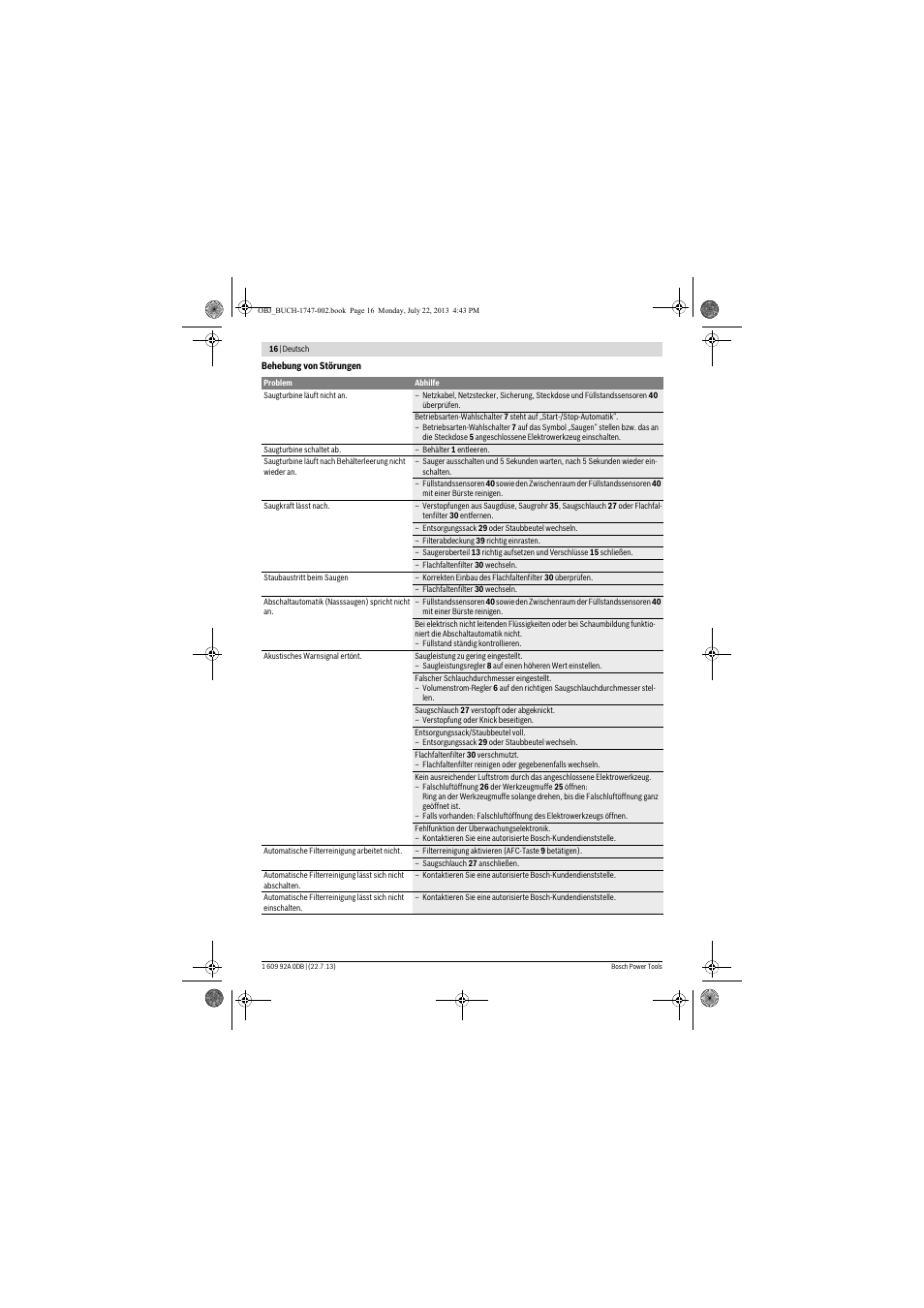 Bosch GAS 55 M AFC Professional User Manual | Page 16 / 264