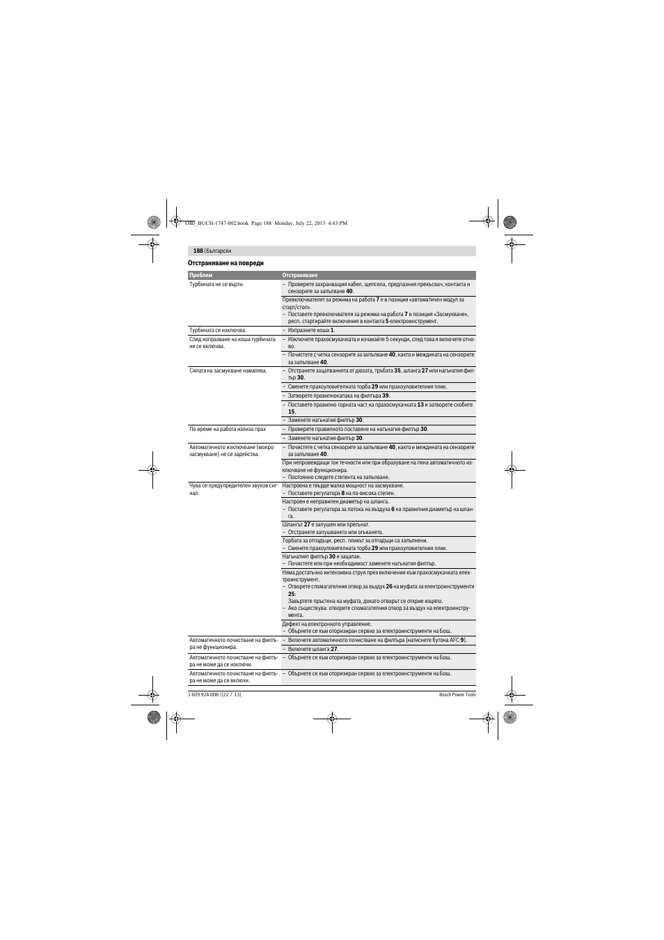 Bosch GAS 55 M AFC Professional User Manual | Page 188 / 264