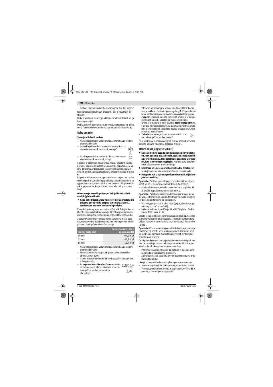 Bosch GAS 55 M AFC Professional User Manual | Page 210 / 264