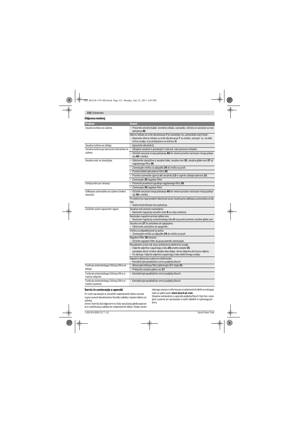 Bosch GAS 55 M AFC Professional User Manual | Page 212 / 264
