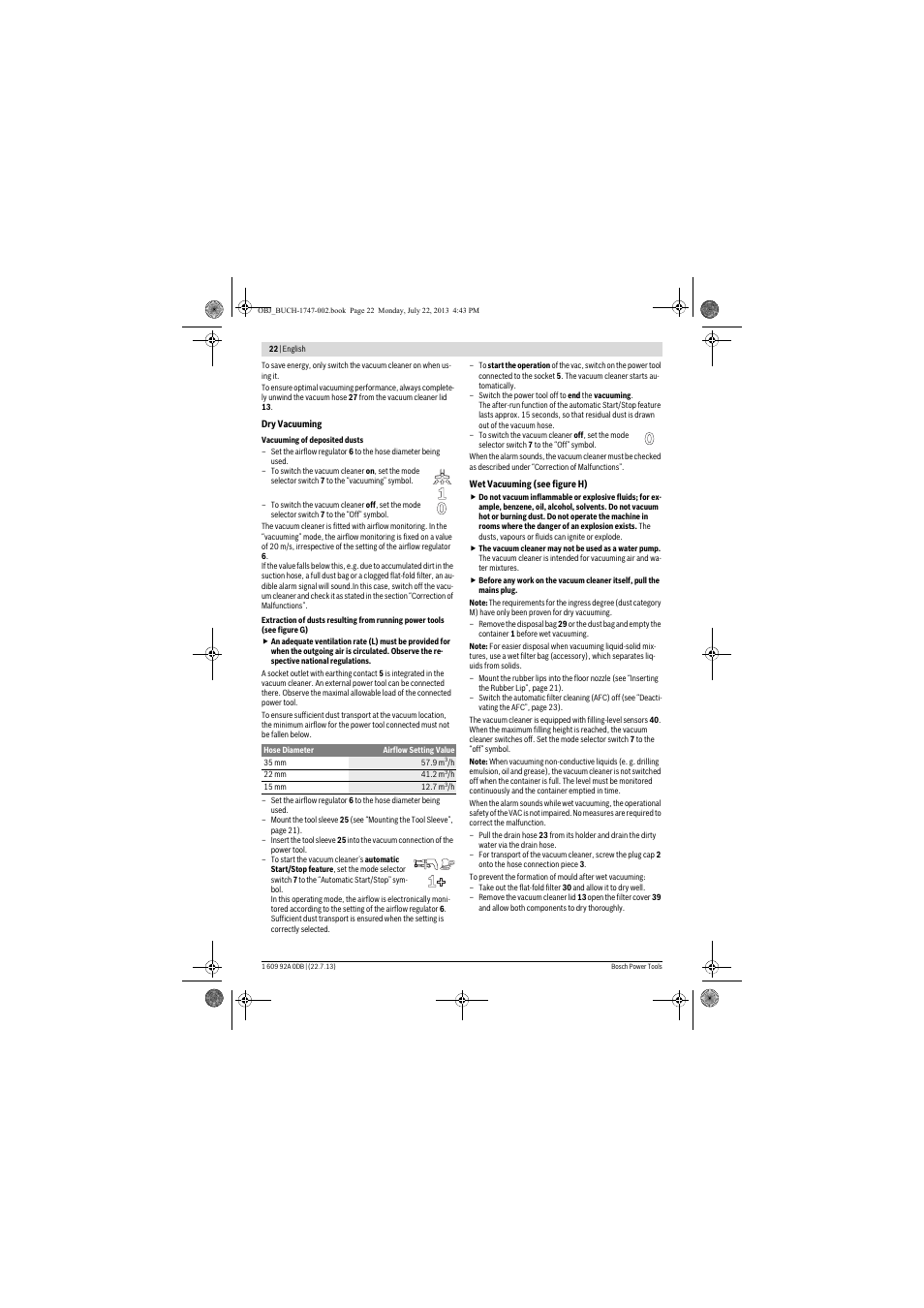 Bosch GAS 55 M AFC Professional User Manual | Page 22 / 264