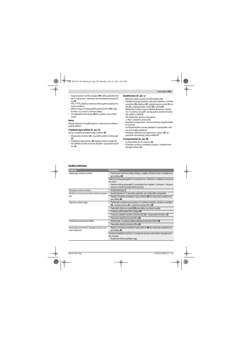 Bosch GAS 55 M AFC Professional User Manual | Page 243 / 264