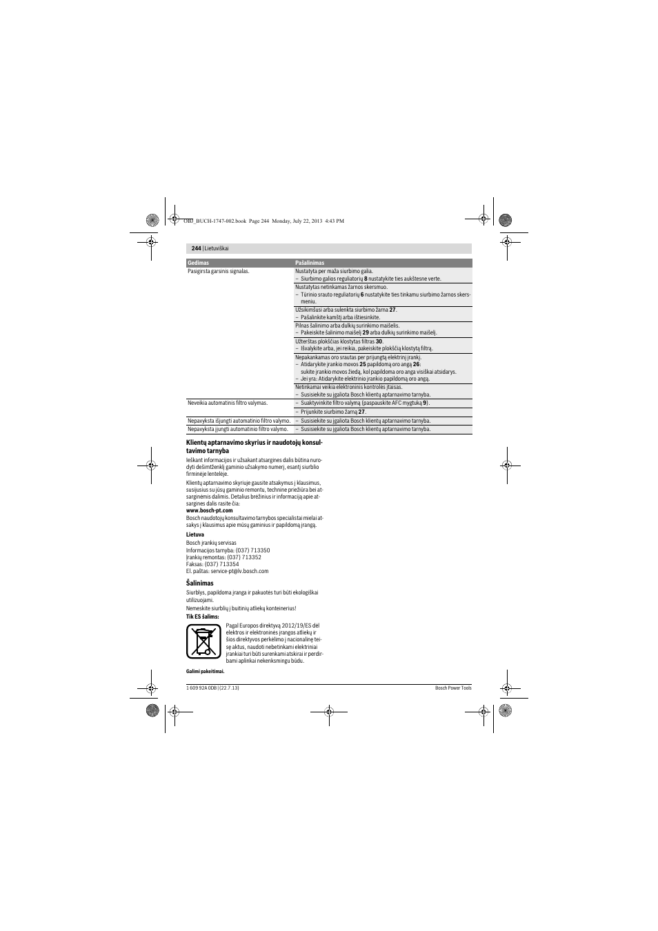 Bosch GAS 55 M AFC Professional User Manual | Page 244 / 264