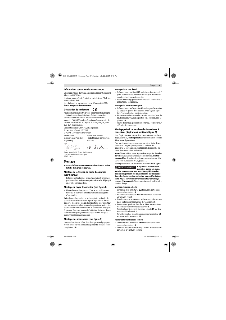 Montage | Bosch GAS 55 M AFC Professional User Manual | Page 29 / 264