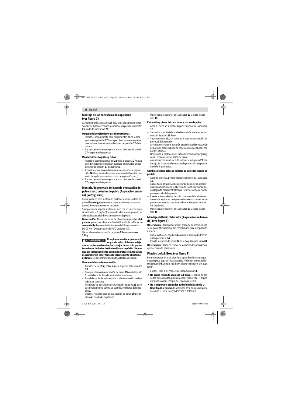 Bosch GAS 55 M AFC Professional User Manual | Page 38 / 264