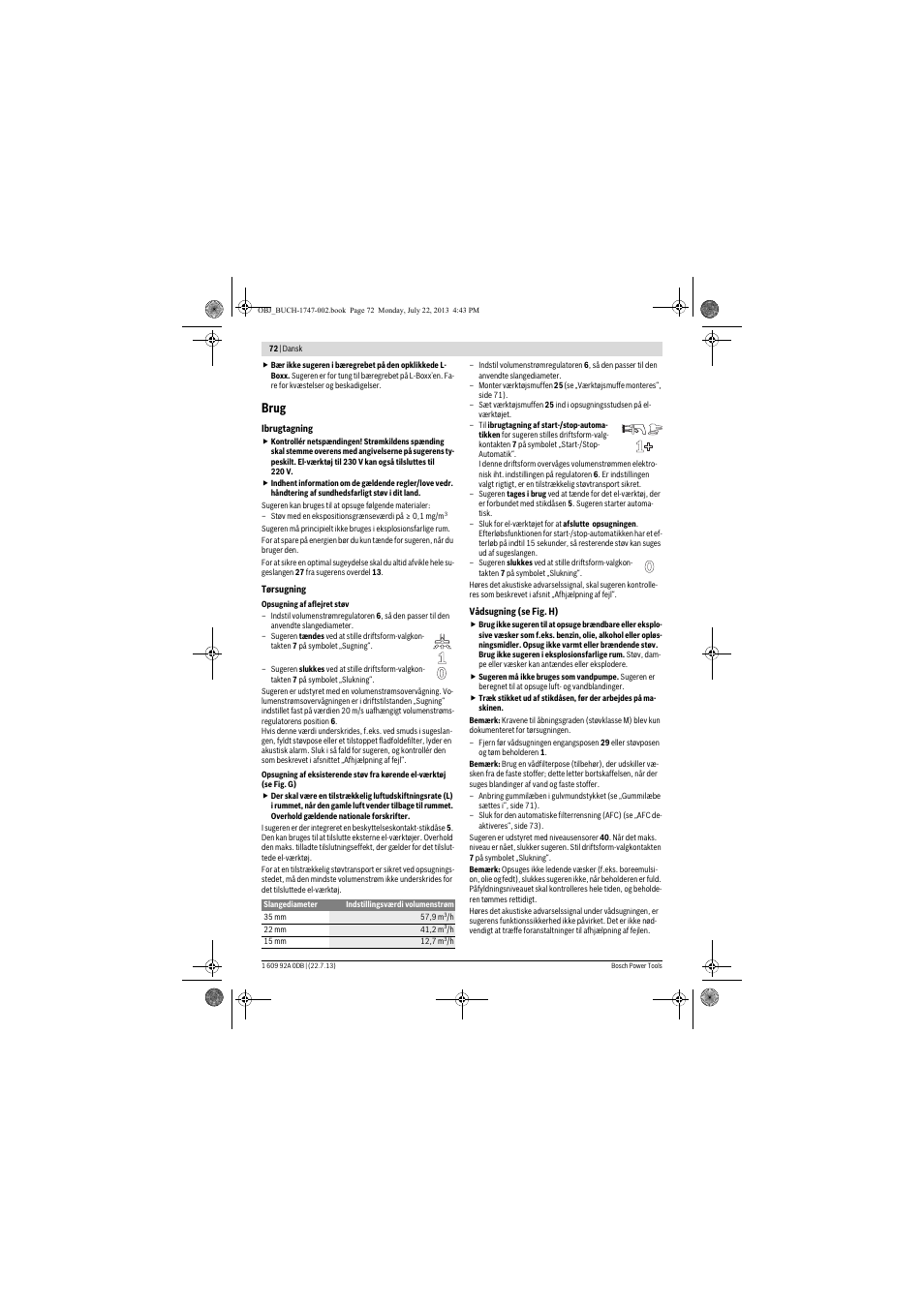 Brug | Bosch GAS 55 M AFC Professional User Manual | Page 72 / 264