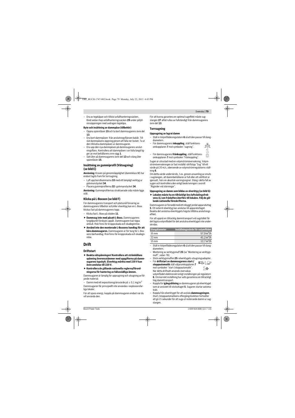 Drift | Bosch GAS 55 M AFC Professional User Manual | Page 79 / 264